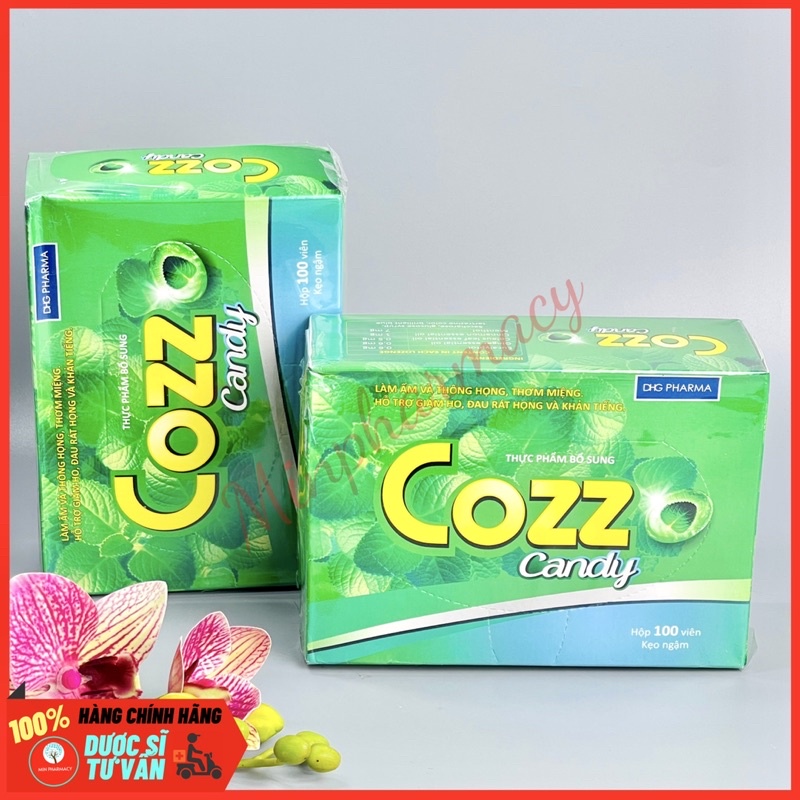 Kẹo Ngậm COZZ Candy DHG Pharma Tinh dầu thiên nhiên Giảm ho Thông họng Hộp 100 Viên - Minpharmacy