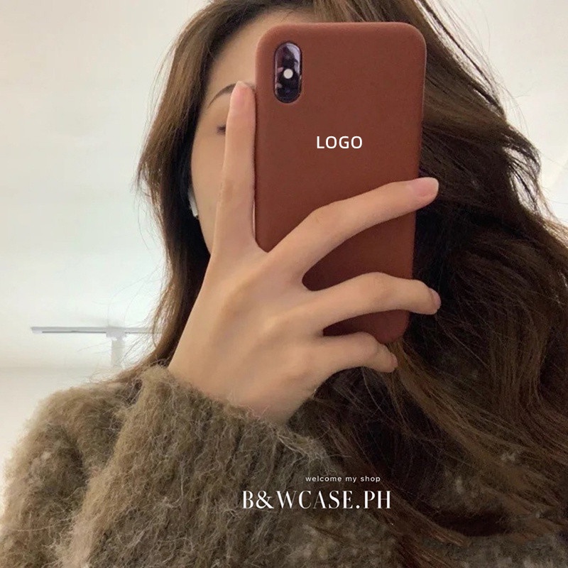 Ốp điện thoại silicon màu nâu ấm áp cho compatible for iPhone 12 11 pro max ix xs max xr se2 6 6s 7 8 plus
