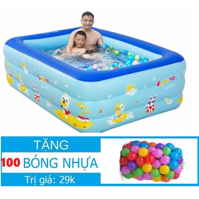 SIÊU COMBO BỂ BƠI 1m3 + TÚI 100 BÓNG MỀM GIÁ TỐT