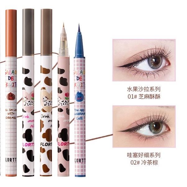 Bút kẻ mắt dạng lỏng chống thấm nước hiệu FLORTTE dòng Salad Trái Cây Nội Địa Trung