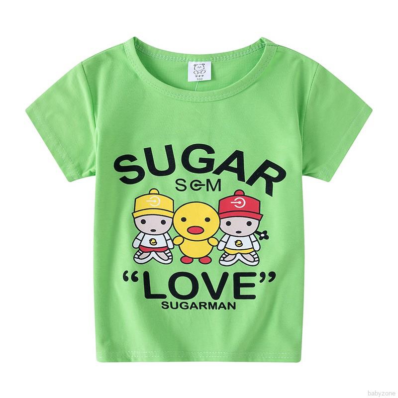 Áo thun cộc tay in hình dễ thương cho bé