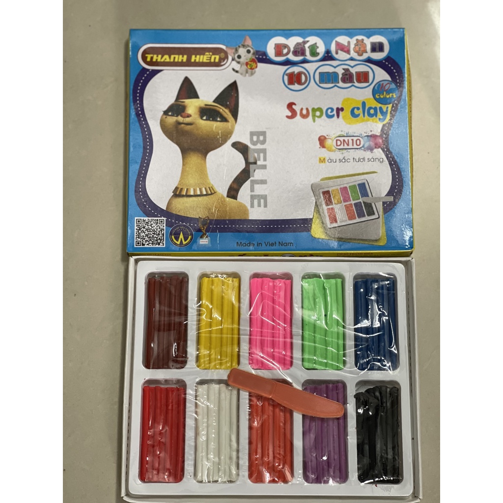 Hộp đất nặn 10 màu Super Clay