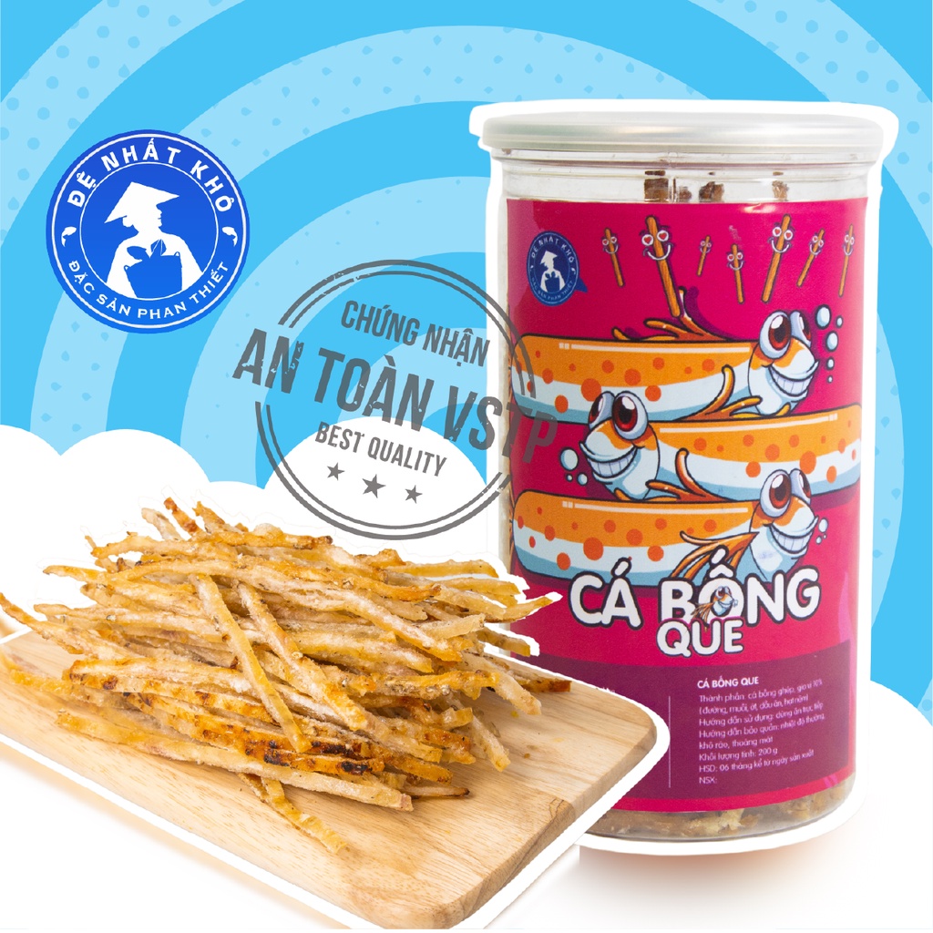 Khô cá bống que tẩm gia vị 230g đồ ăn vặt ngon giá rẻ Đệ Nhất Khô Đặc Sản Phan Thiết AV05