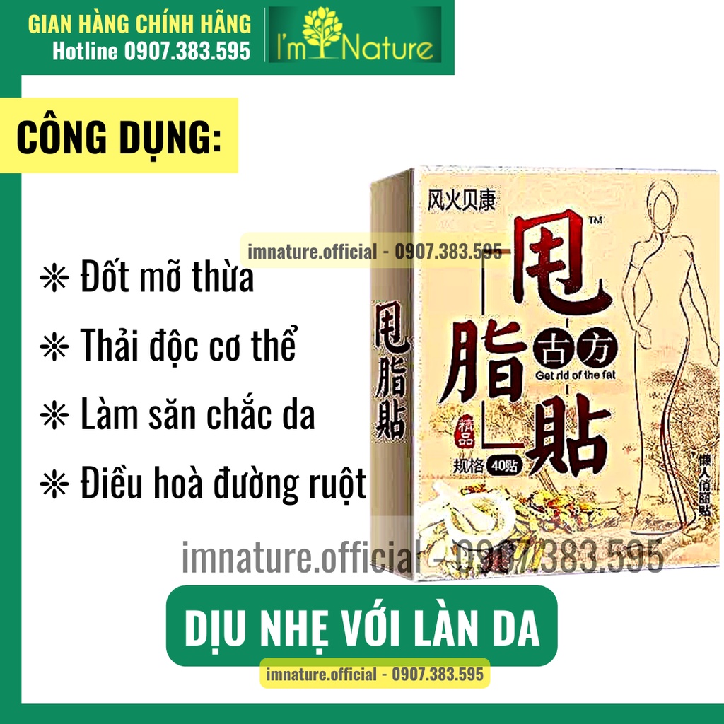 40 Miếng Dán Rốn Giảm Béo Giảm Cân Đốt Cháy Mỡ Thừa Đông Y Hiệu Quả (có bán lẻ)