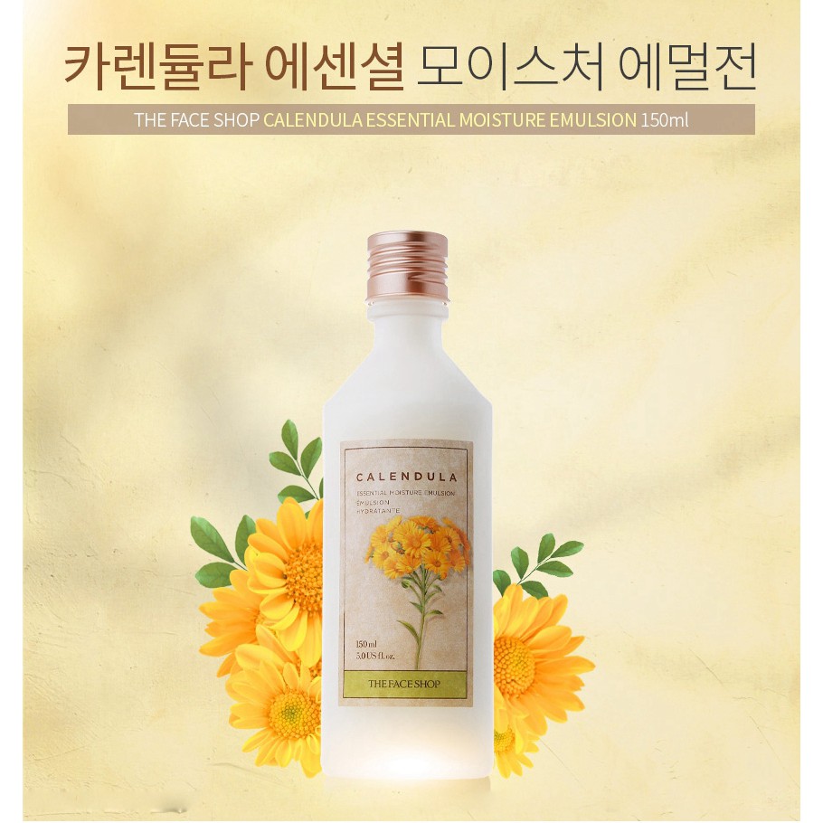 The Face Shop Kem dưỡng ẩm  chiết xuất Calendula chăm sóc da hiệu quả Calendula cream Calendula Toner Calendula Emulsion