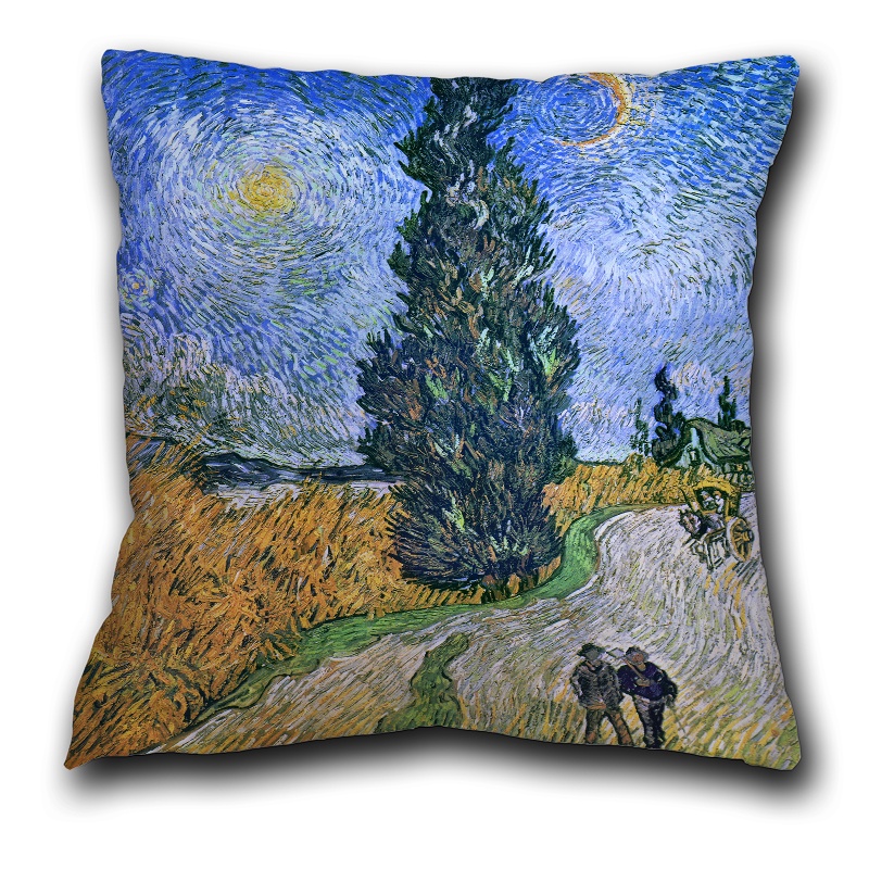 Vỏ Gối Polyester In Tranh Sơn Dầu Vincent Van Gogh Một Mặt Trang Trí Nhà Cửa / Xe Hơi