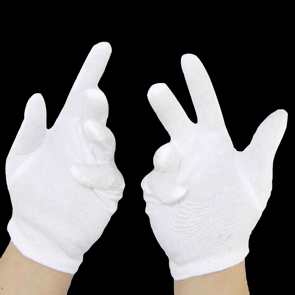 Găng Tay Cotton Mềm Mại Bảo Vệ/Kiểm Tra Trang Sức/Đồng Xu Màu Trơn