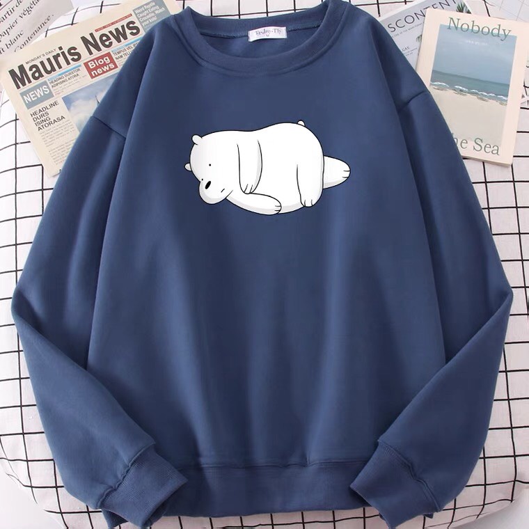 Áo Nỉ Gấu nằm nghiêng đầu, Áo nỉ Unisex from rộng, Chất nỉ ấm mặc không xù, thiết kế phong cách - MODY