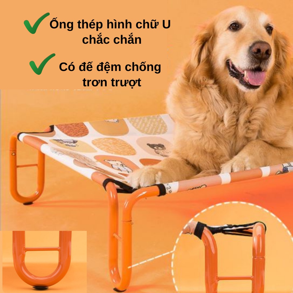 Giường nâng cao cắm trại 4 mùa không bám bẩn, dễ vệ sinh cho chó, mèo / Thú cưng
