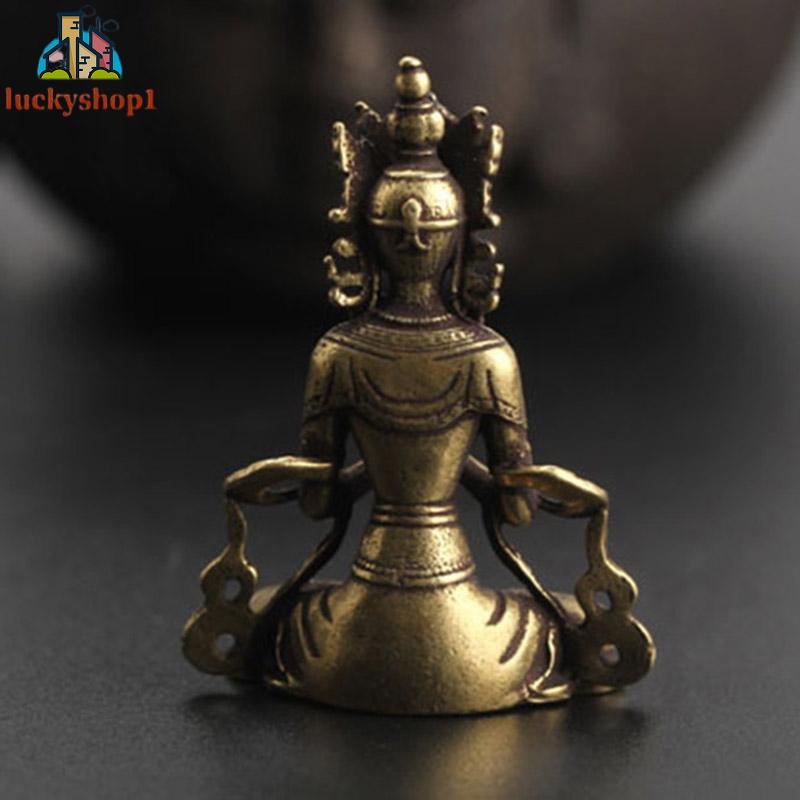 【GLS】Mini Solid Copper Blessing Buddha Statue Ornament Home Office Decor Gift