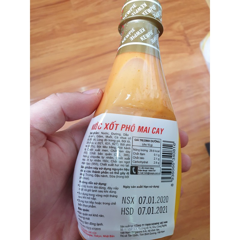 Nước xốt phô mai cay Kewpie chai 210ml