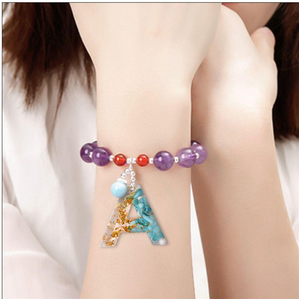 YOLA Khuôn Làm Móc Khóa Resin Epoxy UV In Chữ Cái Tiện Lợi