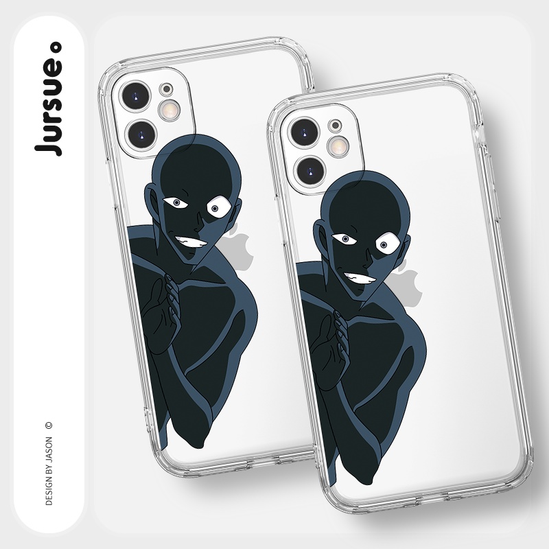 Ốp lưng JURSUE mềm viền vuông chống sốc ngộ nghĩnh cho iPhone 13 12 11 Pro Max SE 2020 X XR XS ip 8 7 6 6S Plus Y292