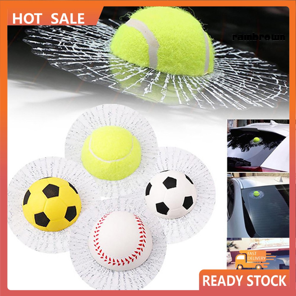 Sticker Dán Xe Hơi Hình Quả Banh Tennis 3d Vui Nhộn