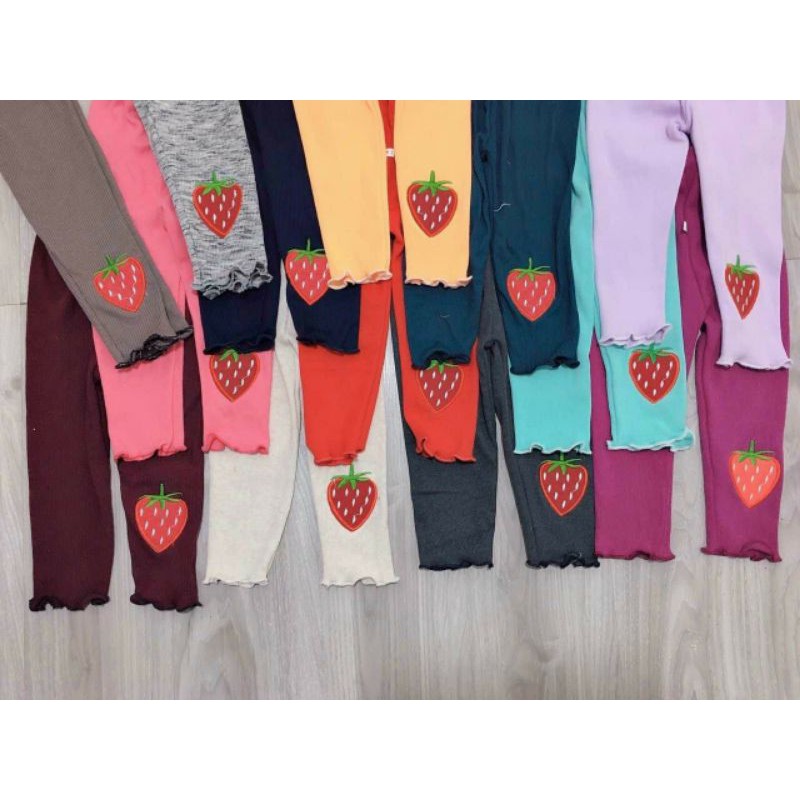 combo 5 quần legging thêu, vải len tăm dày dặn, mềm