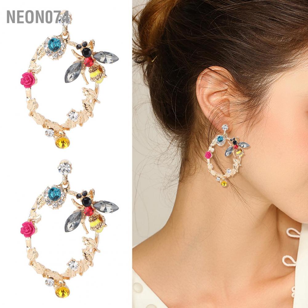Neon074 Neon074 Cổ điển Hoa tai hình học đầy màu sắc Phụ nữ Mặt dây chuyền Đồ trang sức Quà tặng