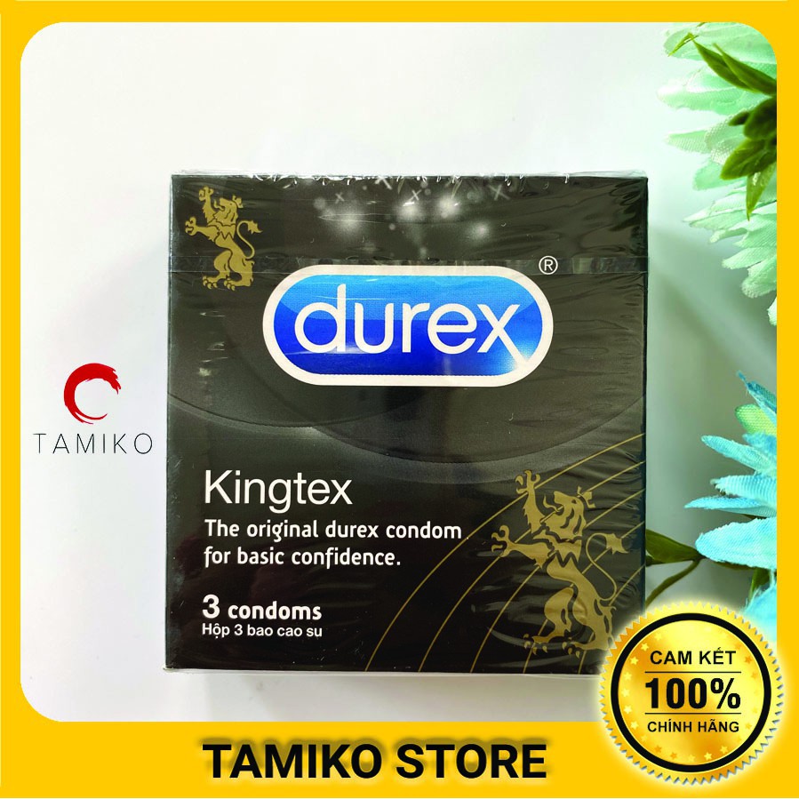 Bao Cao Su DUREX KINGTEX - Siêu mỏng, Ôm Sát Cỡ 49mm - Hộp 3 cái - Xuất xứ ANH