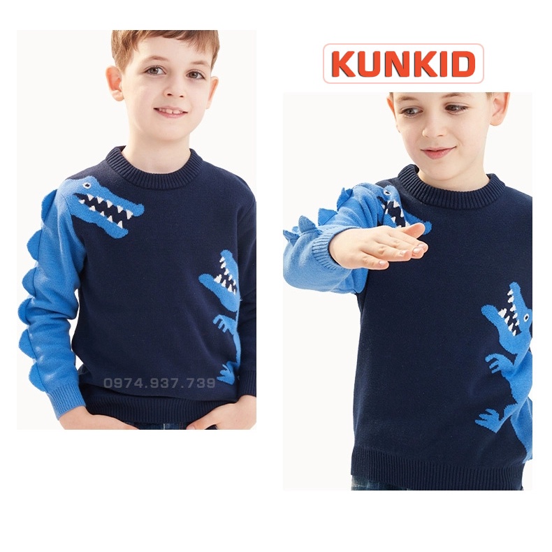 Áo len hình khủng long cho bé