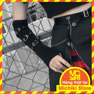 Găng tay phối 4 dây khoá độc quyền Michiki phong cách Ulzzang - Hàng thiết kế cao cấp