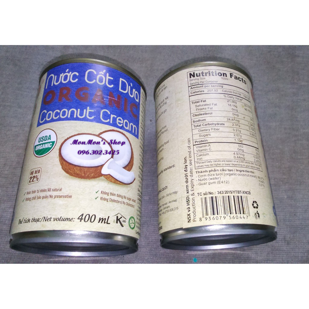 Nước cốt dừa hữu cơ Vietcoco 40o ml