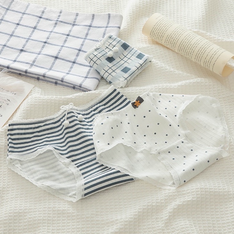 Quần Lót Nữ ❤️ Quần Cotton Nữ Gân Tăm Dễ Thương Kháng Khuẩn 0126 chất đẹp, thoáng hút mồ hôi