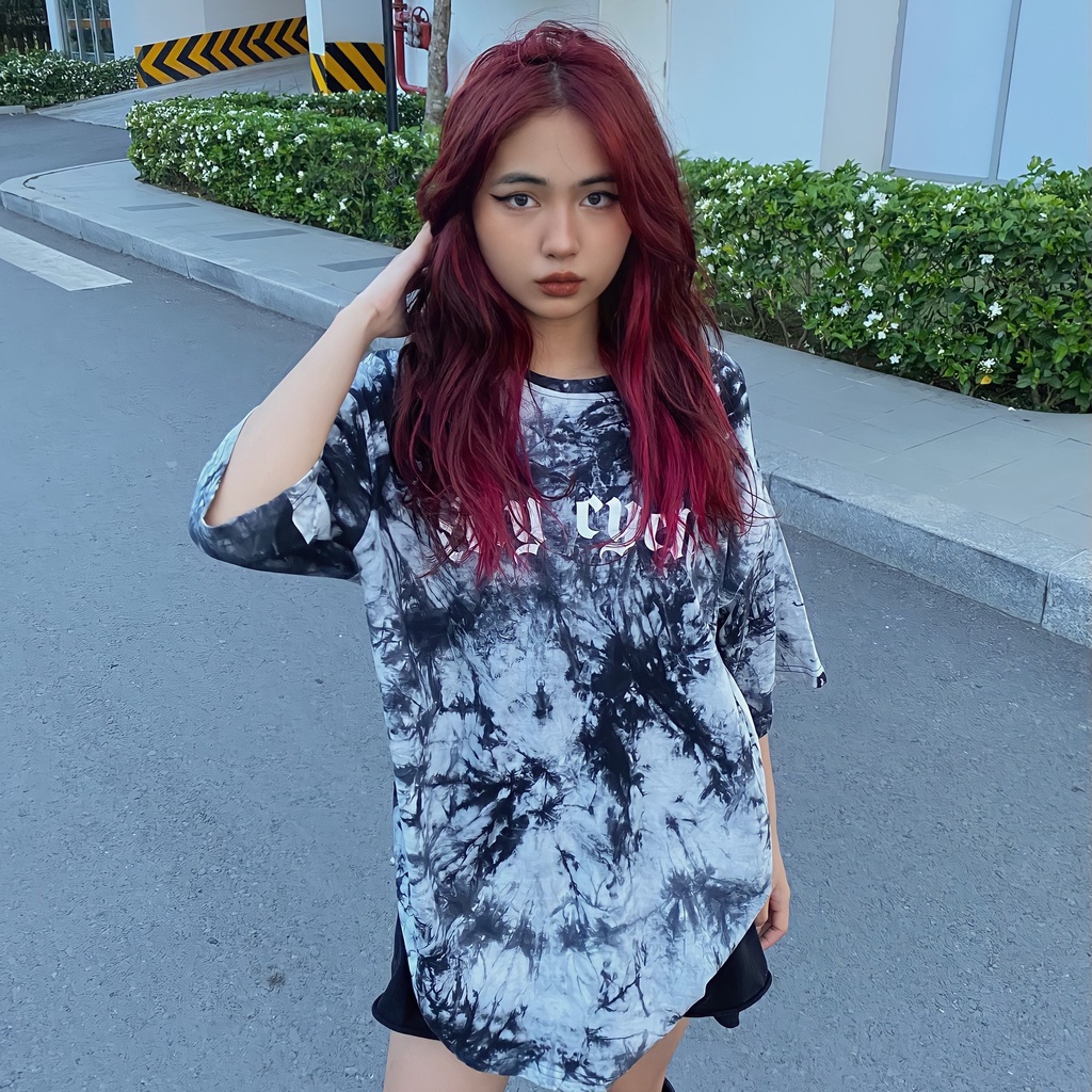Áo thun tay lỡ Tie Dye City Cycle - áo thun phản quang form rộng unisex in hình Local Brand