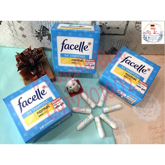 Băng vệ sinh Tampon Facelle size Normal 64 miếng của Đức