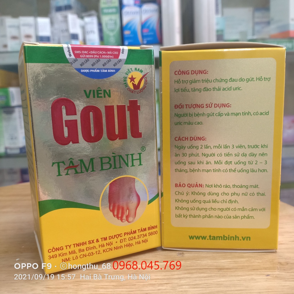 VIÊN GOUT TÂM BÌNH hỗ trợ giảm triệu chứng đau do gút