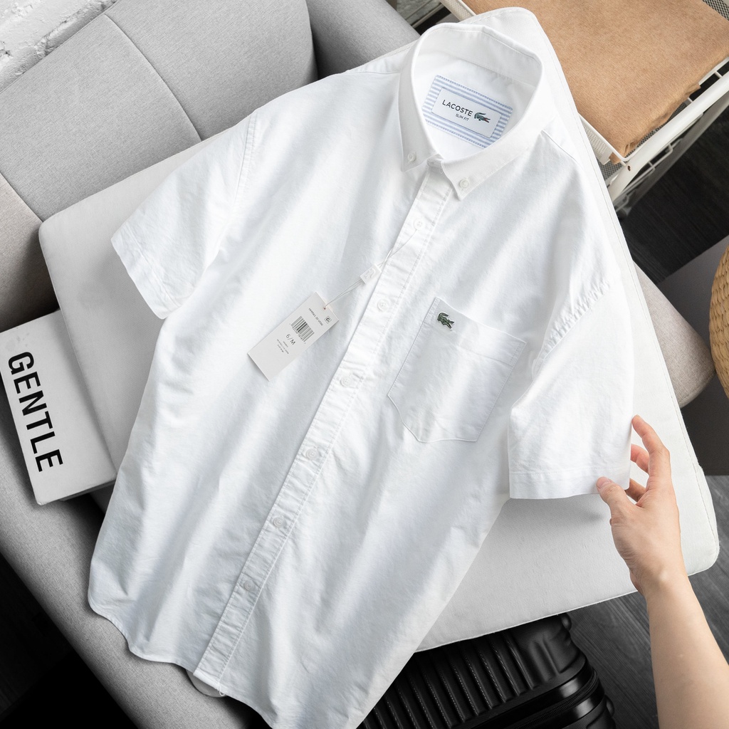 Aó sơ mi nam ngắn tay Lacoste (Form Slim,chất liệu vải Oxford,mềm mịn thoáng mát,Hàng VNXK) | BigBuy360 - bigbuy360.vn