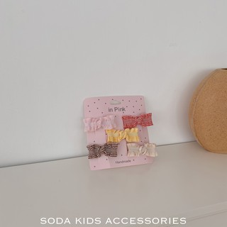 (Ảnh thật) Set 5 kẹp nơ caro nhún