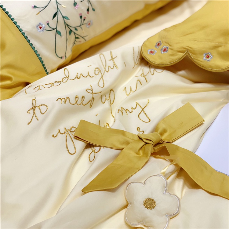 173222 Bộ chăn ga gối cho giường 150-180*200cm 4CT cotton 100% 60S thêu cao cấp hàng nhập Giá 4400k