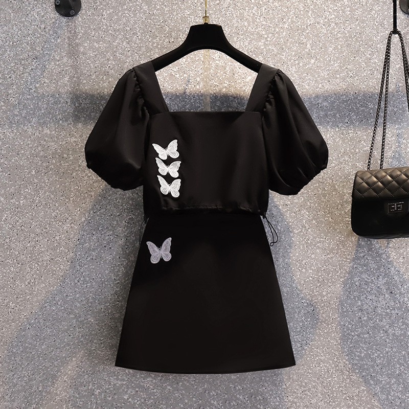 🌸Hàng Order🌸 Sét Bigsize Áo Thêu Bướm Bo Chun Tay Bồng Kết Hợp Chân Váy Chữ A Trẻ Trung Tiểu Thư🌸Hàng Quảng Châu | BigBuy360 - bigbuy360.vn