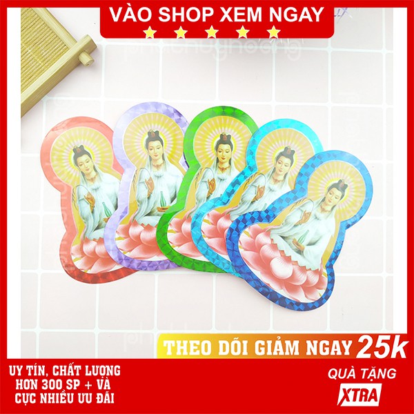 Bộ 2 Miếng dán decal Phật Bà Quan Âm✅FREESHIPCó video thậtBộ 2 Miếng dán decal Phật Bà Quan Âm tọa sen -Phát Huy Hoàng