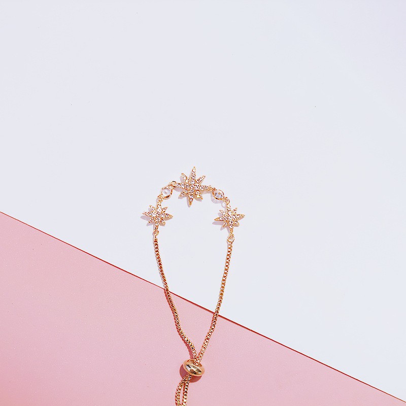 Vòng Đeo Tay Họa Tiết Đính Đá Hình Bát Giác Phong Cách Hàn Quốc