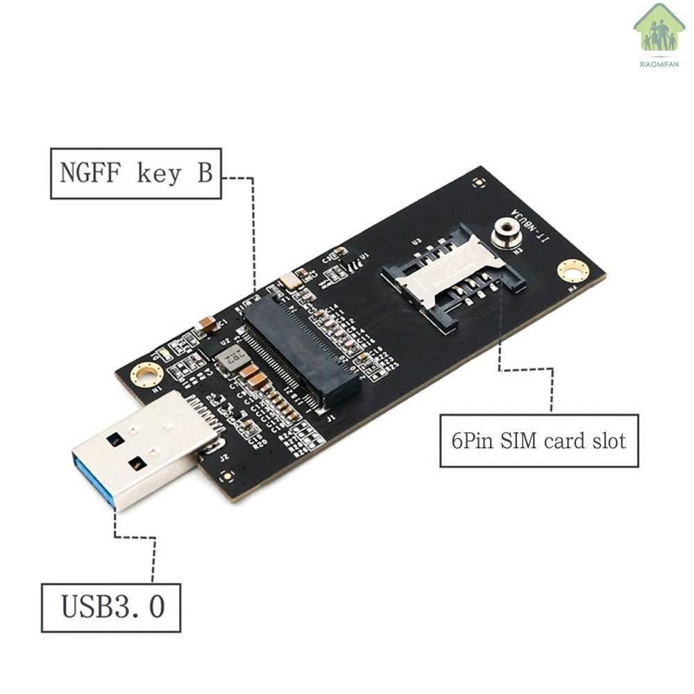 NA M.2 NGFF to USB3.0 Adapter Card (M.2)KEY B to USB3.0 Converter 3G/4G Module Development Board with SIM Card Slot for PC Laptop