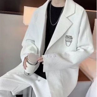 Áo Khoác Vest Dáng Rộng Màu Sắc Trơn Phong Cách Hàn Quốc Cho Nam Giới