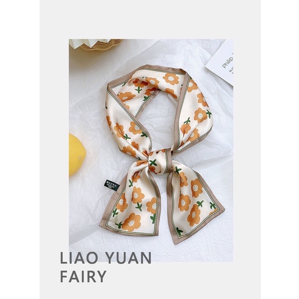 [Hàng mới về] Khăn lụa bản bé cột tóc, thắt quai túi