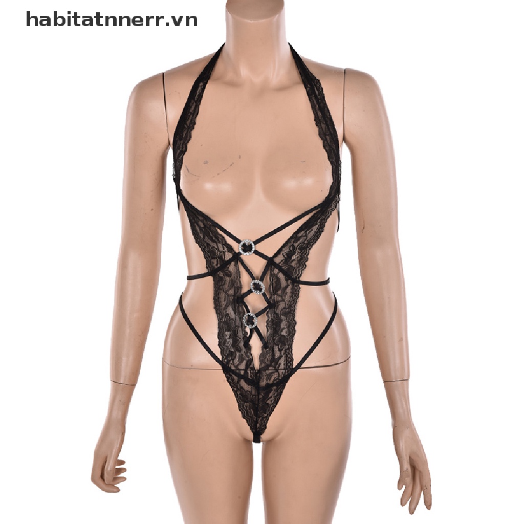 Bộ Đồ Lót Ngủ Bodysuit Ren Hoa Gợi Cảm