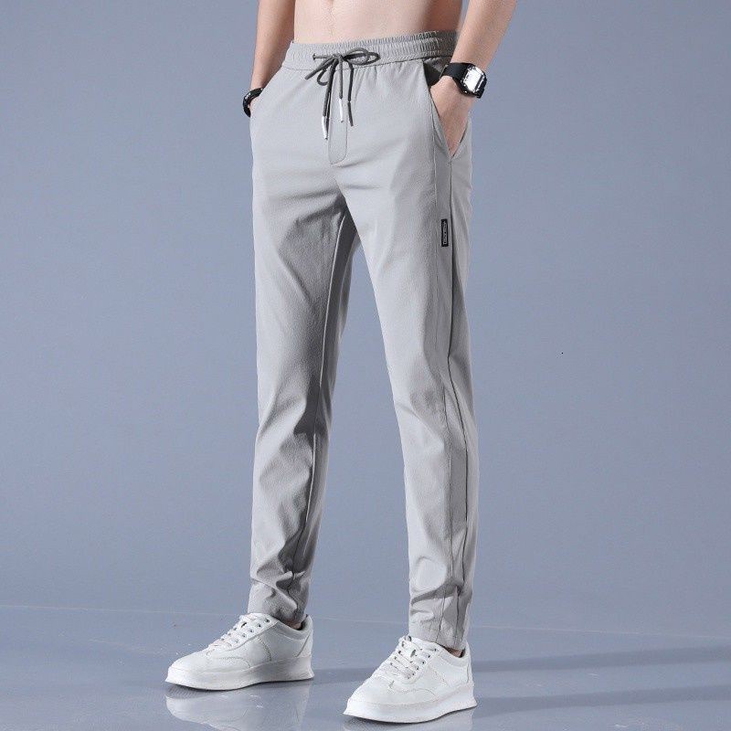 Quần Dài Thể Thao Vải Lụa Lạnh Mỏng Cỡ Lớn M-5XL Thời Trang Mùa Hè Cho Nam