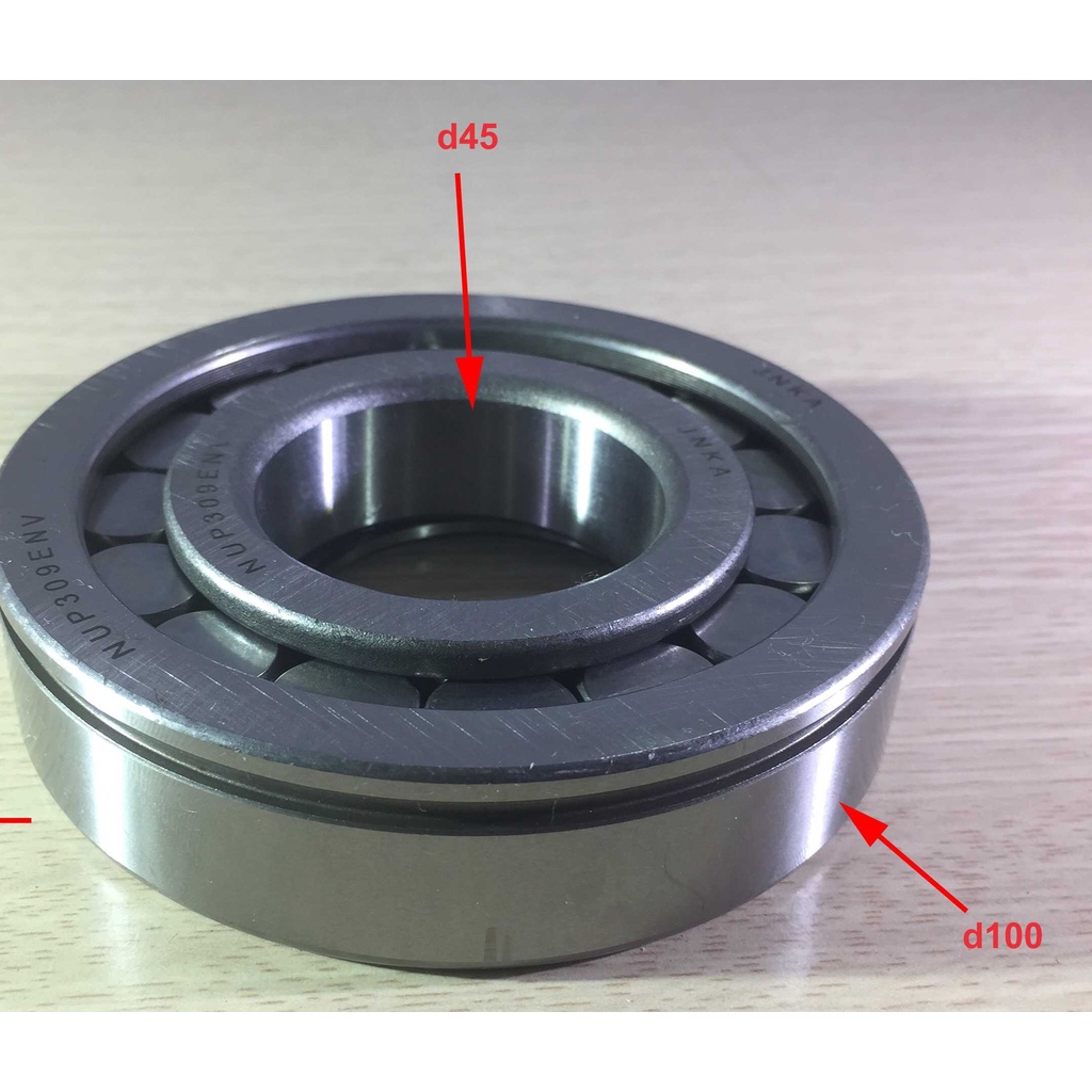 Vòng bi (bạc đạn) NUP309ENV/192309EK (H/S 140) (kích thước F45*F100*25, rãnh phanh, bi đũa, ca tụt (d(trong), d(ngoài)