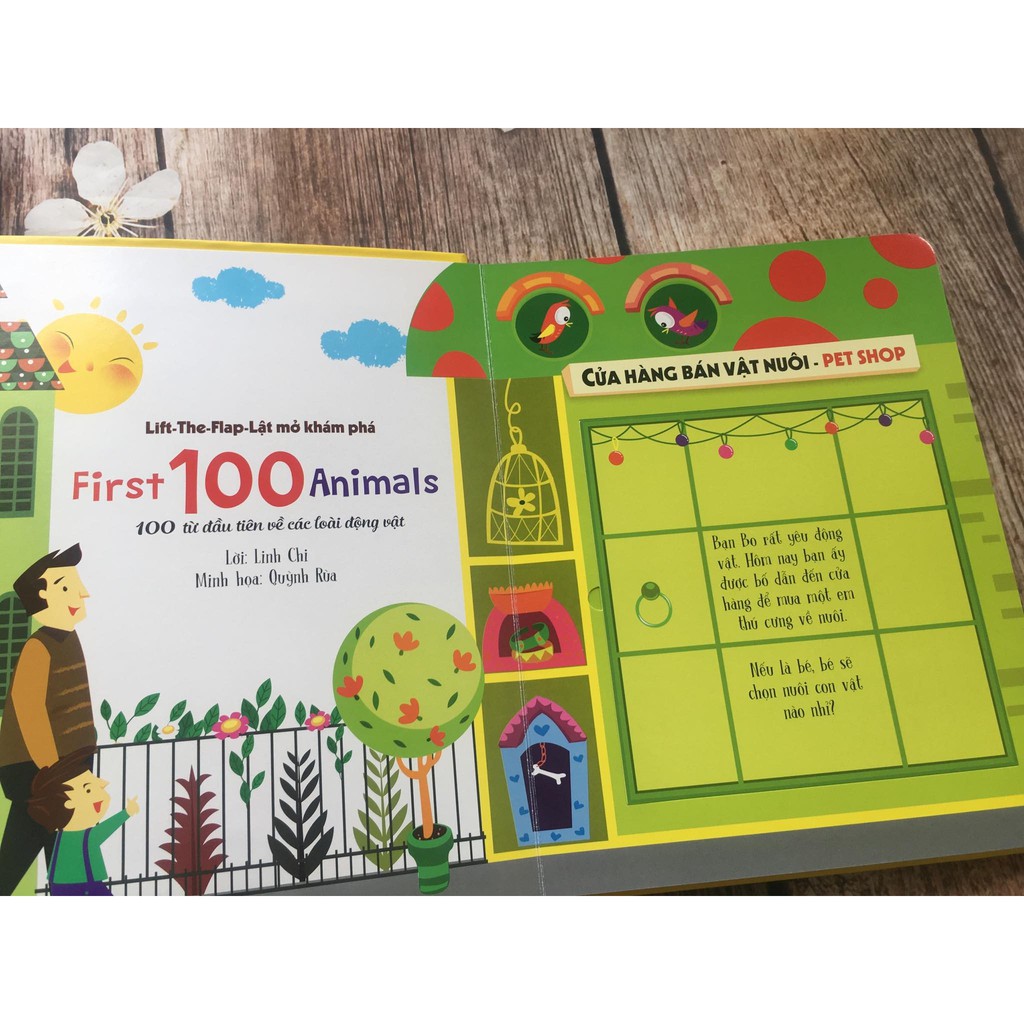 Sách - Lift-The-Flap - Lật Mở Khám Phá: First 100 Animals - 100 Từ Đầu Tiên Về Các Loài Động Vật