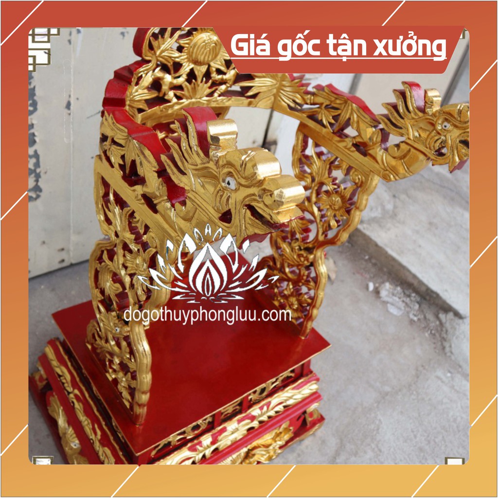 !!! HÀNG THỦ CÔNG !!! Ngai thờ vách rồng gỗ mít cỡ đại cao 91 ngang 58 sâu 51