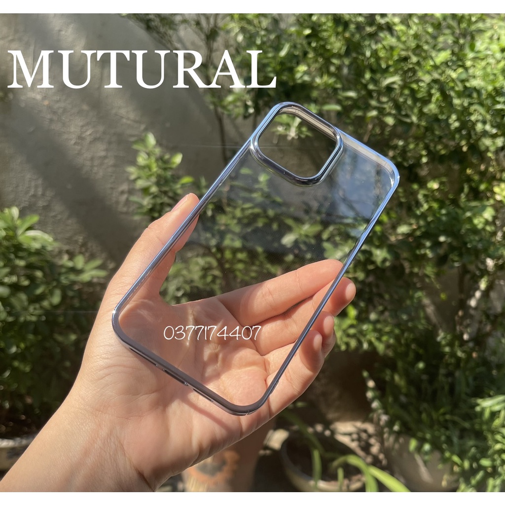 Ốp lưng Mutural Cực Đẹp lưng trong viền màu cho iPhone 13, 13 Pro, 13 Pro Max sang trong không ố màu