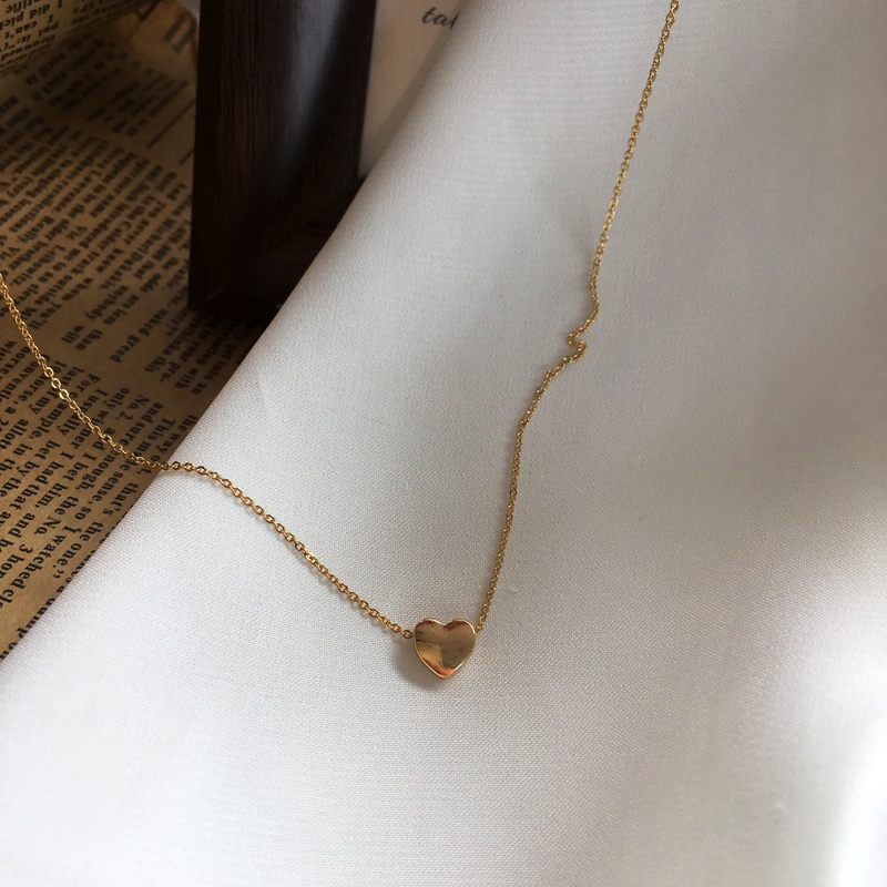 Dây chuyền 191168 bằng kim loại dạng chuỗi xích hình trái tim phong cách hiphop đường phố cho học sinh