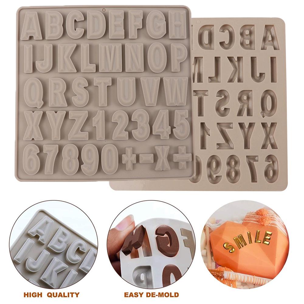 AUGUSTINA Khuôn Silicone Làm Bánh Hình Chữ Cái &amp; Số