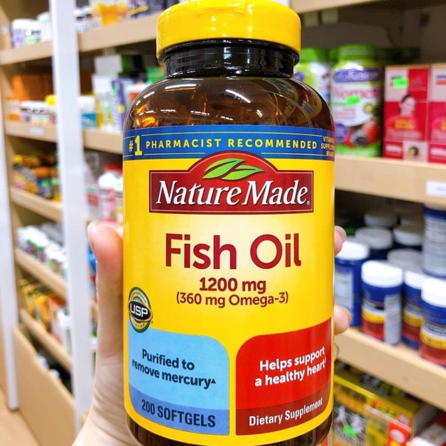 Viên Dầu Cá Fish Oil Omega-3 Nature Made 1200mg