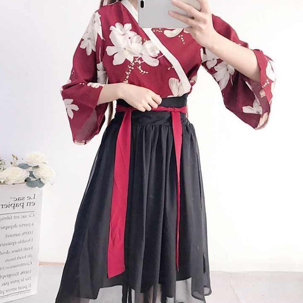 QQMALL Bộ Hán Phục Phong Cách Trung Hoa Xinh Xắn Cho Nữ