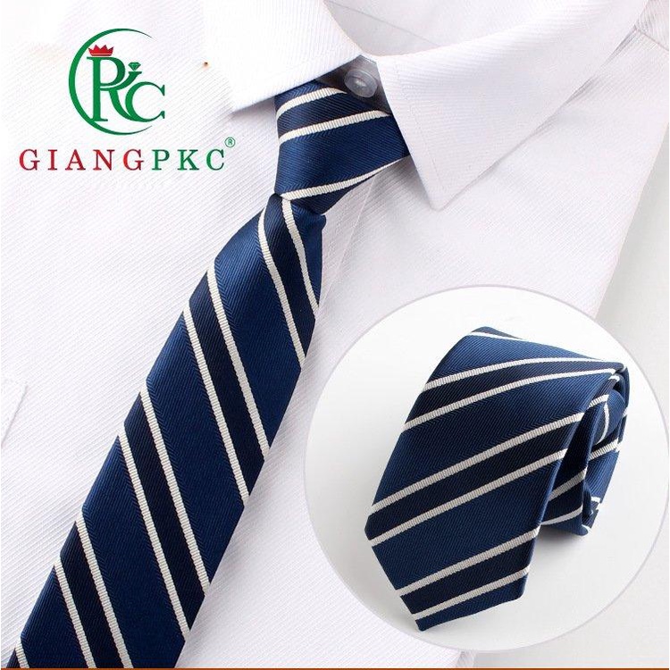 Cà vạt nam thanh niên TP HCM cao cấp 6cm thắt sẵn dây kéo đồng bộ xanh đen đẹp Giangpkc 2022  Phụ kiện cưới Giang