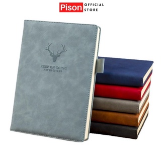 Sổ tay ghi chép PISON bìa Da PU A5 360 trang mẫu hươu sang trọng cao cấp bắt mắt