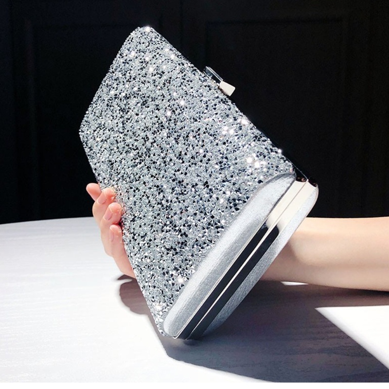 Ví Cầm Tay Đính Đá Lấp Lánh Phong Cách Retro Thời Trang Dự Tiệc Cho Nữ